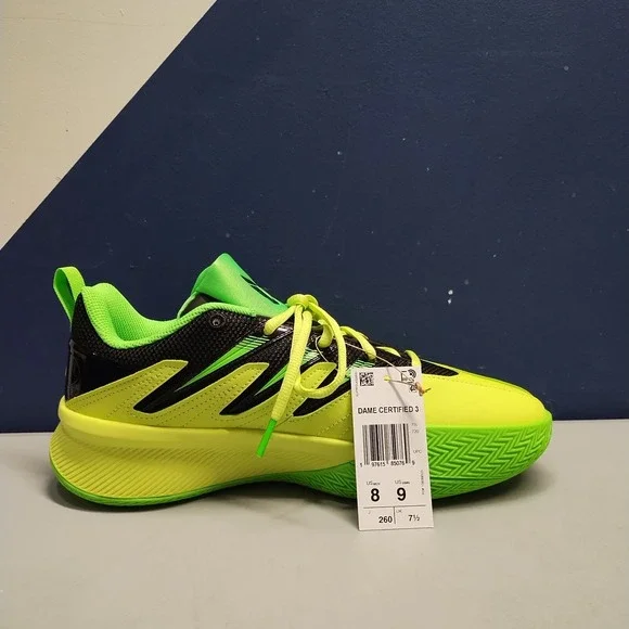 Adidas Dame‎ Certified 3 Basketball Sports Sneakers Mens US 8 Green Black JI1542